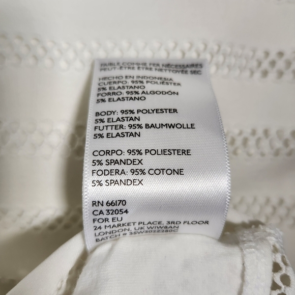 Urban Outfitters Silence + Noise Ivory Bodycon Eyelet Cutout Mini Dress-Size S - Picture 8 of 8